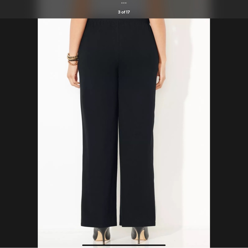 Catherine’s Women’s 2XL Plus Size Anyware Black Wide Leg Pull On Pants. - Picture 3 of 4